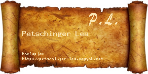 Petschinger Lea névjegykártya